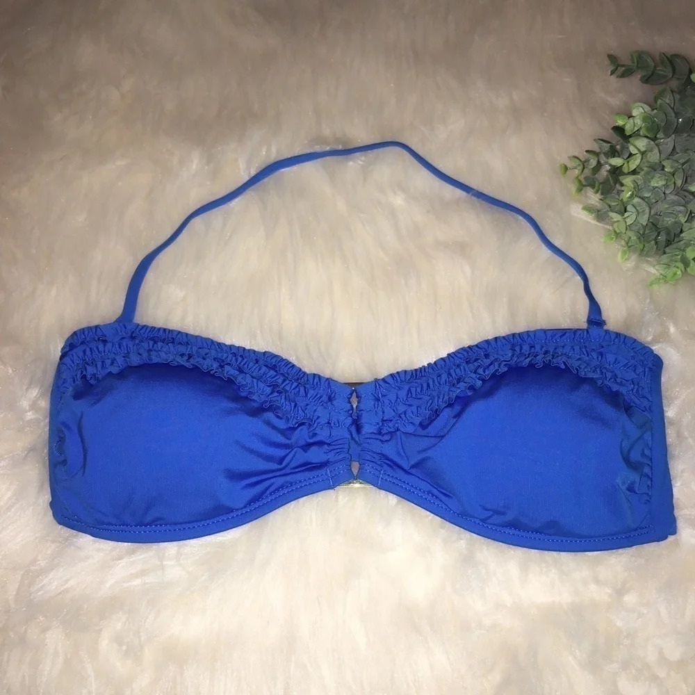 KENNETH COLE Reaction Sz M Blue Bandeau Swimsuit